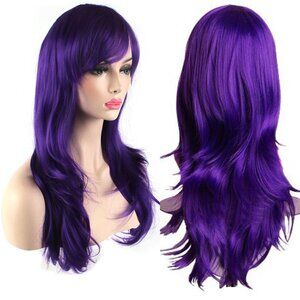 Women's Purple 28 Inch Fashion Long Wavy Curly Hair Cosplay Stylish Wig